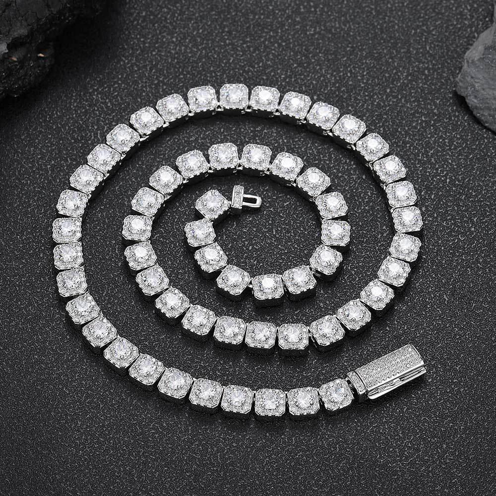 7mm Flip Clasp Iced Out Zircon Cuban Chain Necklace for Men | Caratix Jewelry - CaratixJewelry